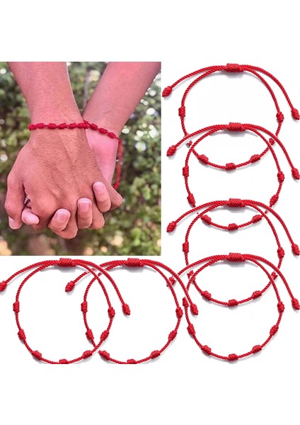 El Yapımı Bilezik 20 Adet 7 Knot Kırmızı Dize Bilezik Çift Için Koruma Iyi Şanslar Muska Başarı Için El Yapımı Dostluk Bilezik Şanslı Bilezik (Yurt Dışından)
