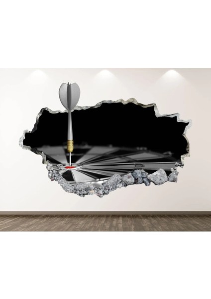 Dart Temalı Full Hd Baskı 3D Modern Duvar Sticker