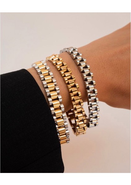 Gümüş 16.5cm Kararmaz Ücretsiz 2022 Yeni Paslanmaz Çelik Altın Kaplama Ayrılabilir Bileklikler Kadınlar Için Bilezikler Hiphop Altın Wrap Bilezikler (Yurt Dışından) fiyatları