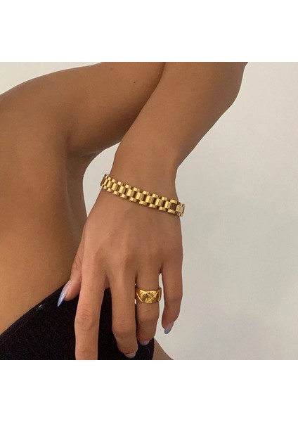 Gümüş 16.5cm Kararmaz Ücretsiz 2022 Yeni Paslanmaz Çelik Altın Kaplama Ayrılabilir Bileklikler Kadınlar Için Bilezikler Hiphop Altın Wrap Bilezikler (Yurt Dışından) modelleri