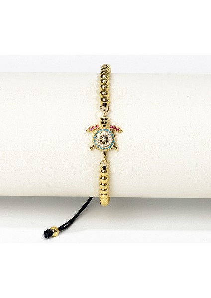 12 Lüks Türk Nazar Slayt Bilezik Kadın Mikro Açacağı Zirkon Yunan Göz Takılar Ayarlanabilir Zincirler Bilezik El Yapımı Takı (Yurt Dışından)