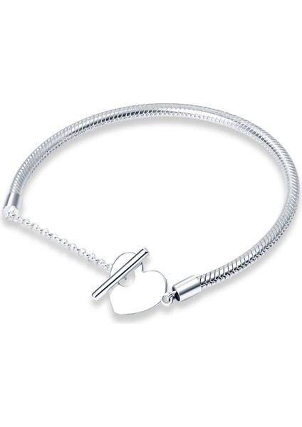 CMB062 -20 Sıcak Satış Klasik Serisi 100% 925 Gümüş Renk Kalp Bilezik Fit Orijinal Boncuk Charms Dıy Takı Kolye Boncuk Kadınlar Için Hediye (Yurt Dışından)