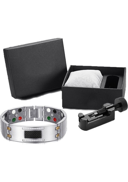 Welmag Moda Zarif Kristal Manyetik Titanyum Bilezik Bilezik Erkekler Için Germanyum Turmalin Erkek Sağlık Takı Bileklik (Yurt Dışından)