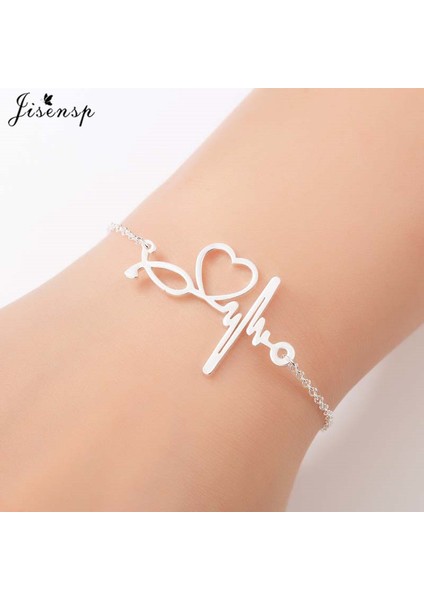 Siyah Küpe Jisensp Paslanmaz Çelik Kalp Atışı Kardiyogram Bilezik Stetoskop Kadın Bileklik Bilezik Hemşire Doktor Takı Için Özel Hediyeler (Yurt Dışından) fiyatları