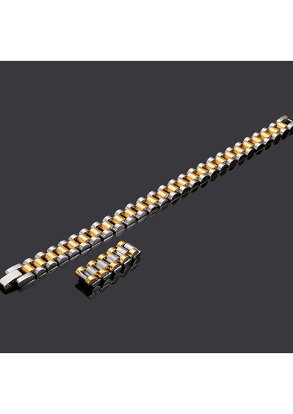 Altın Rengi 16CM Bileklik Sadece Altın Kaplama Paslanmaz Çelik Erkek Bilekliği Erkek Için 10MM Geniş Saat Zinciri Bayan Kızların Bileklikleri Erkek Çocuk Takı Aksesuarları Hediye (Yurt Dışından) indirimleri