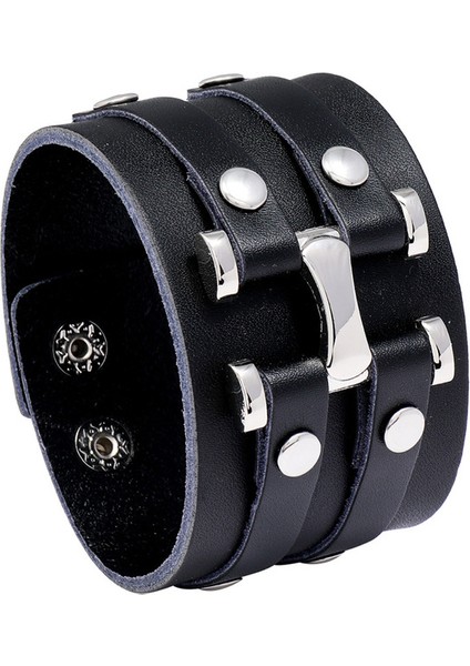 84137 Zorcvens Vintage Düzensiz Erkek Hakiki Deri Bilezik Geniş Kahverengi Manşet Wrap Bileziklerbangles Punk Bileklik Kadın Erkek Takı (Yurt Dışından)