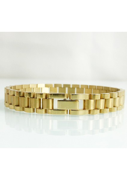 Gül Altın Rengi 2 18 cm 10 mm Saat Zinciri Tarzı Erkek Bilezikler Kadın Erkek Bayanlar Altın Kaplama Paslanmaz Çelik Mannen Kol Bandı Erkekler Takı Aksesuarları (Yurt Dışından) fırsatları