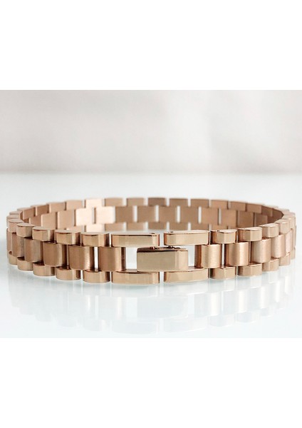 Gül Altın Rengi 2 18 cm 10 mm Saat Zinciri Tarzı Erkek Bilezikler Kadın Erkek Bayanlar Altın Kaplama Paslanmaz Çelik Mannen Kol Bandı Erkekler Takı Aksesuarları (Yurt Dışından) indirimleri