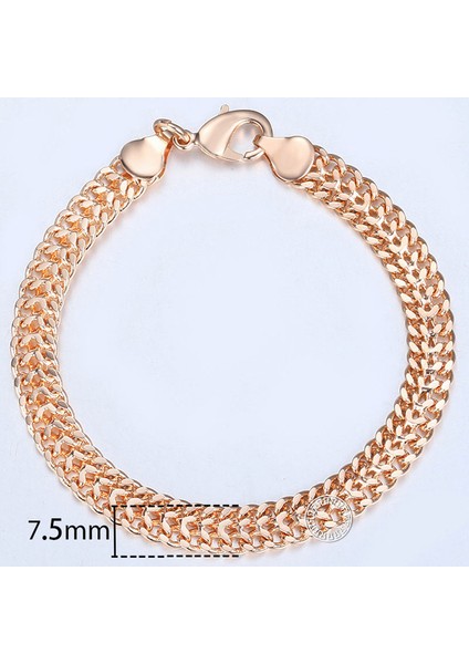 CB06 8 Inç 20 cm Davieslee Bilezikler Kadınlar Için 585 Gül Altın Renk Zincirler Mens Womens Bracelat Tilki Kuyruğu Dövülmüş Bismark Zinciri 3-8mm 20 cm Dcbb1 (Yurt Dışından)