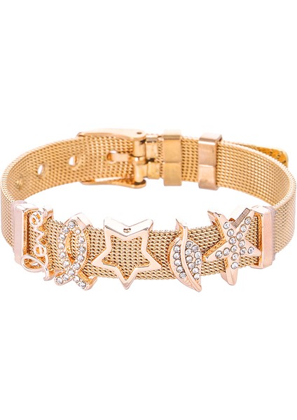 020 Moda Paslanmaz Çelik Tel Örgü Bilezikler Kadın Kızlar Için Orijinal Charm Marka Saat Kemeri Bilezik Cz Melek Boncuk Bileklik Hediye (Yurt Dışından)