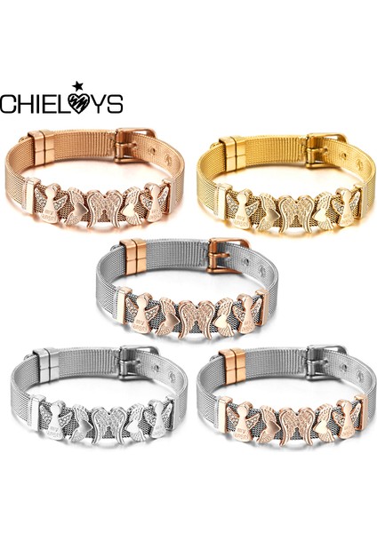 020 Moda Paslanmaz Çelik Tel Örgü Bilezikler Kadın Kızlar Için Orijinal Charm Marka Saat Kemeri Bilezik Cz Melek Boncuk Bileklik Hediye (Yurt Dışından) fiyatları