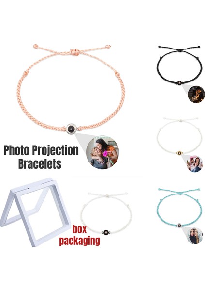 Mavi Kişiselleştirilmiş Daire Fotoğraf Bilezik Özel Fotoğraf Bilezik Çift Projeksiyon Bilezikler Anıt Takı Hediye Kadın Erkek Için (Yurt Dışından) fiyatları