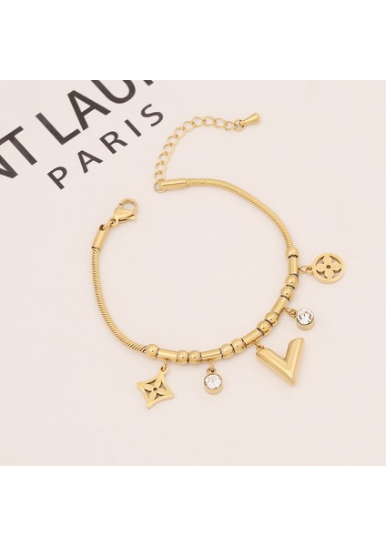 Stil 5 2022 Yeni Turkuaz Göz Bilezik Moda Kalp Kolye Bilezik Kadınlar Için Kişiselleştirilmiş Paslanmaz Çelik Bilezik (Yurt Dışından)