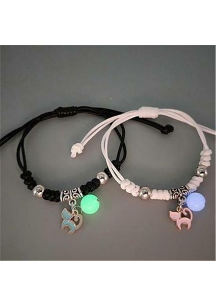 24 2023 Aydınlık Kedi Yıldız Ay Bilezik Çift Charm El Yapımı Ayarlanabilir Halat Eşleştirme Arkadaş Bilezik Sonsuz Aşk Takı Hediyeler (Yurt Dışından) fırsatları