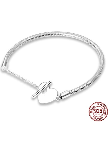 CMB062 18 cm Sıcak Satış 100% Gerçek 925 Gümüş Bilezik Fit Orijinal Tasarım Boncuk Charms Bileklik Dıy Takı Yapımı Kadınlar Için Hediye (Yurt Dışından)