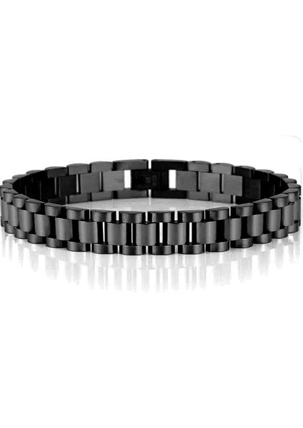 Siyah 10 mm 2 22 cm 316L Paslanmaz Çelik Bilezik Erkekler Kadınlar Için 15 mm Geniş Bağlantı Saat Zinciri Erkek Bilezikler Kolye Mannen Kol Bandı El Aksesuarları (Yurt Dışından)