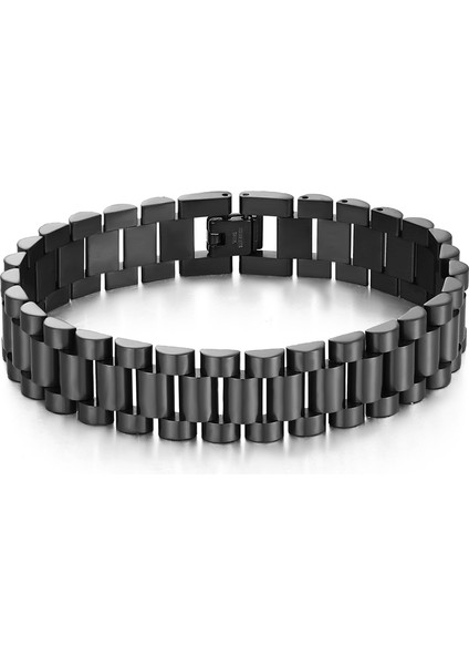 Siyah 10 mm 2 22 cm 316L Paslanmaz Çelik Bilezik Erkekler Kadınlar Için 15 mm Geniş Bağlantı Saat Zinciri Erkek Bilezikler Kolye Mannen Kol Bandı El Aksesuarları (Yurt Dışından) indirimleri