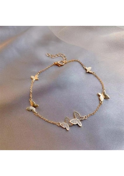 Stil 8 Moda Kristal Charm Bilezikler Kadınlar Için Altın Renk Boncuklu Zincir Çift Katmanlı Ayarlanabilir Bilezik Takı Hediye Aksesuarları (Yurt Dışından)