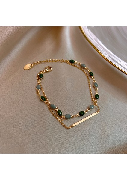 Stil 8 Moda Kristal Charm Bilezikler Kadınlar Için Altın Renk Boncuklu Zincir Çift Katmanlı Ayarlanabilir Bilezik Takı Hediye Aksesuarları (Yurt Dışından) modelleri