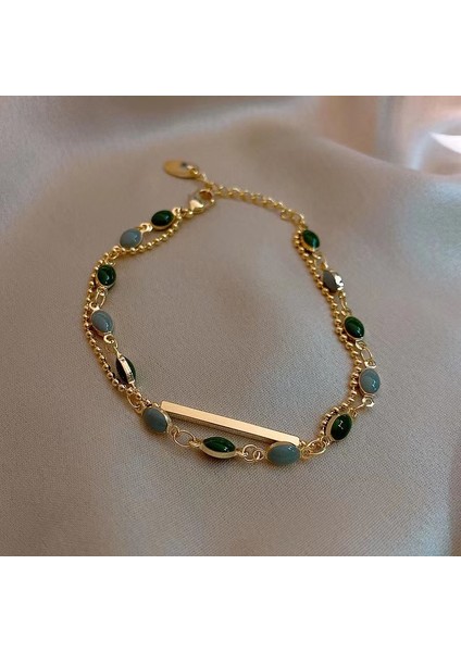 Stil 8 Moda Kristal Charm Bilezikler Kadınlar Için Altın Renk Boncuklu Zincir Çift Katmanlı Ayarlanabilir Bilezik Takı Hediye Aksesuarları (Yurt Dışından) fırsatları