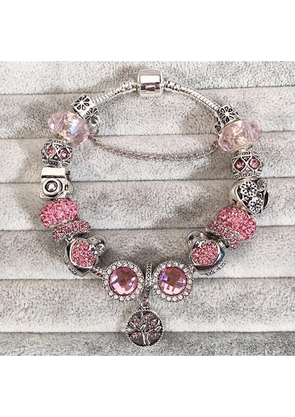 BE037 18 cm Baopon Avrupa Tarzı Vintage Gümüş Kaplama Kristal Charm Bilezik Kadınlar Fit Orijinal Dıy Güzel Bilezik Takı Hediye (Yurt Dışından) indirimleri