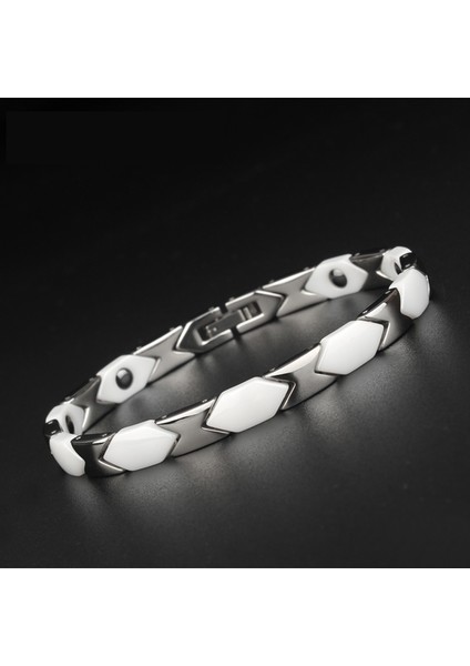 Beyaz Renk 20 cm Kadınlar Için Seramik Bilezikler Adam Moda Paslanmaz Çelik Takı Bayan El Aksesuarları Sağlık Manyetik Terapi Erkek Bilezikler (Yurt Dışından) fırsatları