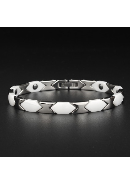 Beyaz Renk 20 cm Kadınlar Için Seramik Bilezikler Adam Moda Paslanmaz Çelik Takı Bayan El Aksesuarları Sağlık Manyetik Terapi Erkek Bilezikler (Yurt Dışından) indirimleri