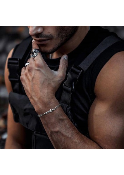 979S-20-4 800S-21-3 Vnox Erkekler Kadınlar Için Serin Hançer Bilezikler, Asla Solmaz Paslanmaz Çelik Küba Zincir Bileklik, Punk Rock Boy Kılıç Bıçak Bileklik (Yurt Dışından) indirimleri