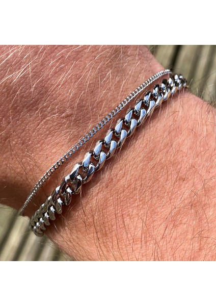 9mmsilver 21 cm Vnox Erkek Basit 3-11MM Paslanmaz Çelik Curb Küba Link Zinciri Bilezikler Kadınlar Için Unisex Bilek Takı Hediyeler (Yurt Dışından) modelleri