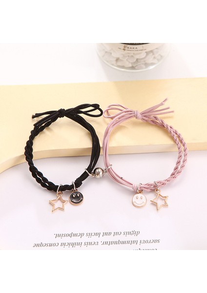 A034 2 Adet 1 Çift Lasperal 2 Adet/çift Çift Mıknatıs Kalp Bilezik Dostluk Yaratıcı Ayarlanabilir Charm Simli Zincir Bileklik Takı Lover Hediyeler (Yurt Dışından)