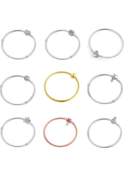 Z004 18 cm Avrupa Bilezik Yılan Zincir Bileklik Yuvarlak Kalp Yaprak Klip Kadın Erkek Takı Aksesuarları Için Markalama Kiti (Yurt Dışından) fiyatları