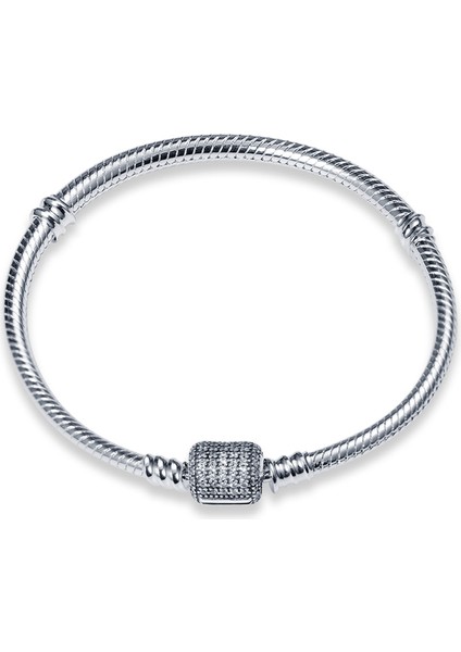 CMB058 -19 Sıcak Satış Klasik Serisi 100% 925 Gümüş Renk Kalp Bilezik Fit Orijinal Boncuk Charms Dıy Takı Kolye Boncuk Kadınlar Için Hediye (Yurt Dışından)