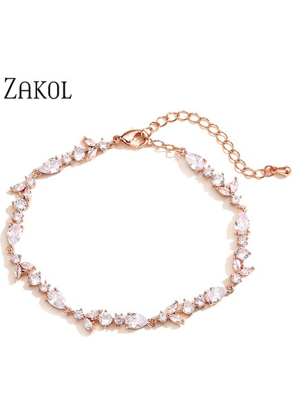 Beyaz Renk D Zakol Moda Yaprak Gelin Bilezikler Kadınlar Için Parlak Kübik Zirkonya Ayarlanabilir Zincir Charm Bilezik Parti Düğün Takı BP5034 (Yurt Dışından) fiyatları