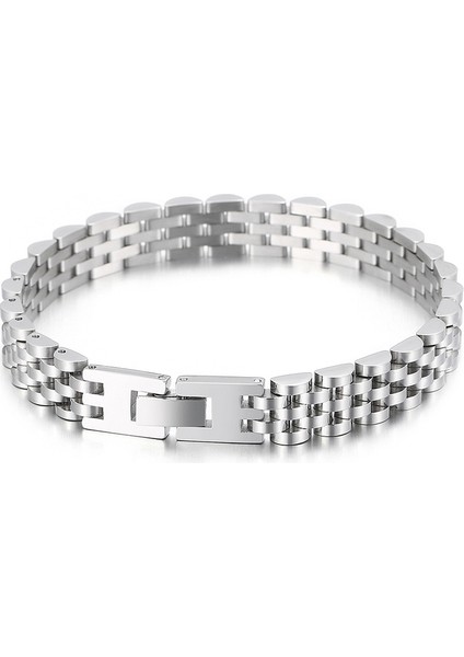 10 mm Gümüş Renk 20 cm 10/15 mm Saat Zinciri Erkek Erkek Bilezik Erkekler Kadınlar Için Lüks Altın Kaplama Paslanmaz Çelik Mannen Kol Bandı El Bilek Takı (Yurt Dışından)