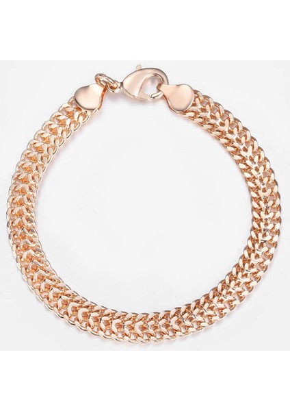 CB02 6mm Bilezik Mens Womens Için Girdap Link Zinciri Bileklik Gül Altın Renk Bileklik Moda Takı 20 cm 8 Inç CB09A (Yurt Dışından) fırsatları