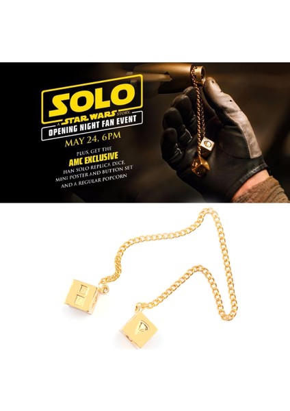 SL194 Movie Star Wars Han Solo Antik Altın Şanslı Zar Zincir Bilezik Araba Ayna Takı Süsleme Film Fanı Koleksiyon Anıt Hediye (Yurt Dışından)
