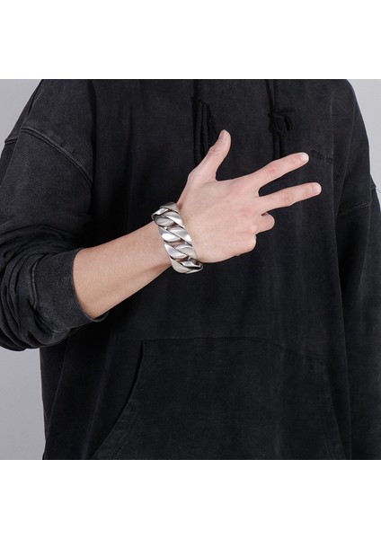 31MM Cilalı 19.5cm 31MM Genişlik Klasik Büyük Ağır Tıknaz Zincir Bileklik Paslanmaz Çelik 316L Altın/gümüş Renk (Yurt Dışından) fırsatları