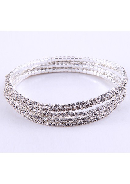 Beyaz 19 cm Rh Yeni Moda Çoklu Stiller Kristal 6 Adet Streç Bilezikler Kadınlar Takı Hediye Için Dropshipping (Yurt Dışından)