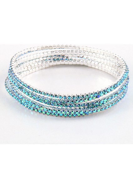 Beyaz 19 cm Rh Yeni Moda Çoklu Stiller Kristal 6 Adet Streç Bilezikler Kadınlar Takı Hediye Için Dropshipping (Yurt Dışından)