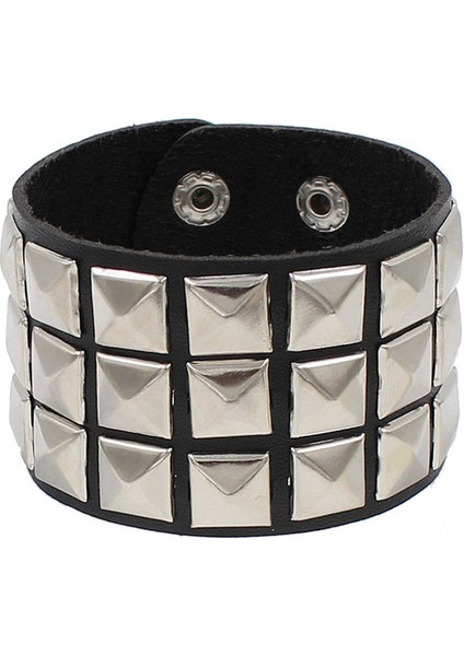 Stil 8 Siyah Goth Bilezikler Kadınlar Için Punk Boho Emo Spike Perçinler Pu Deri Charm Bilezik Manşet Bilezik Festivali Takı Parti Hediyeleri (Yurt Dışından)