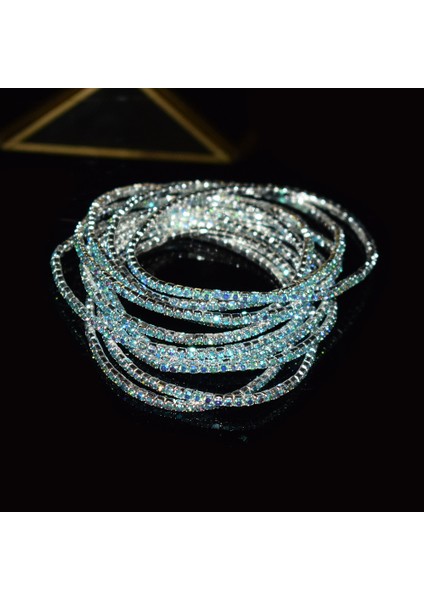 10 Adet Gül Kırmızı 10 Adet/takım Elastik Kuvvet Bilezik Bileklik Kadınlar Için Kristal Rhinestones Düğün Bilezik Bilezik Takı Pulseira Feminia Hediye (Yurt Dışından) indirimleri
