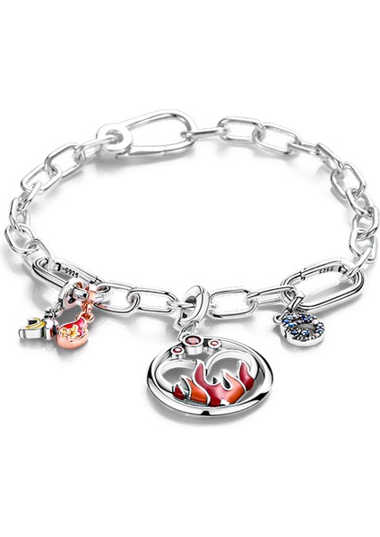 PTC588 Hapour Gümüş Renk Bana Link Zinciri Bilezik Istakoz Kanca Gül Altın Femme Bilezik Orijinal Dangle Charms Boncuk Diy (Yurt Dışından)