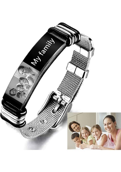 Renk Özelleştirme 23,5 cm Yeni Özel Fotoğraf Bilezik, Titanyum Çelik Paslanmaz Malzeme, Erkek Bilezik, Özelleştirilebilir, Aile, Arkadaş Fotoğrafları (Yurt Dışından) fiyatları
