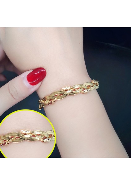 SL510A Sınleery Paslanmaz Çelik Bilezik Kadınlar Için Trendy Takı Bıçak Örgülü Bilezik Hip Hop Parti Hediyeler SL211 Ssp (Yurt Dışından)