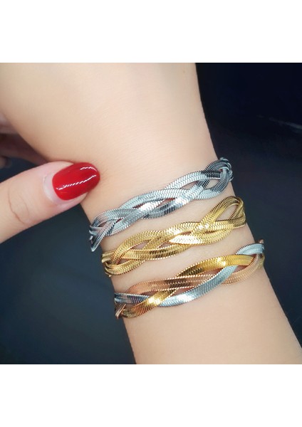 SL510A Sınleery Paslanmaz Çelik Bilezik Kadınlar Için Trendy Takı Bıçak Örgülü Bilezik Hip Hop Parti Hediyeler SL211 Ssp (Yurt Dışından) fırsatları