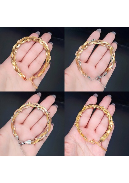 SL510A Sınleery Paslanmaz Çelik Bilezik Kadınlar Için Trendy Takı Bıçak Örgülü Bilezik Hip Hop Parti Hediyeler SL211 Ssp (Yurt Dışından) indirimleri