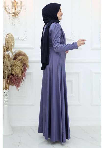 Burçin Saten Abiye Indigo