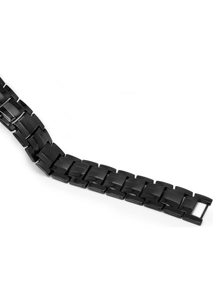 MBT037T 21CM Escalus Erkek Siyah Saf Titanyum Manyetik Bilezik Erkekler Için 4in1 Mıknatıslar Negatif Iyonlar Germanyum Sağlık Bilezikler Takı (Yurt Dışından) fırsatları