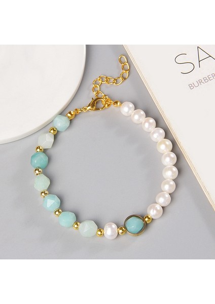 Ametist Ayarlanabilir Moda Doğal Inci Zincir Bilezikler Kadın Erkek Mavi Amazonit Taş Kristal Bilezik Mizaç Inci Bilezik Takı (Yurt Dışından) modelleri