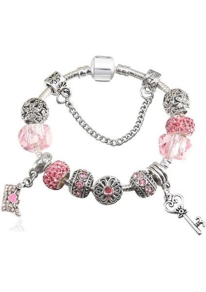 BE006 16 cm Baopon Avrupa Tarzı Vintage Gümüş Kaplama Kristal Charm Bilezik Kadınlar Fit Orijinal Dıy Güzel Bilezik Takı Hediye (Yurt Dışından)